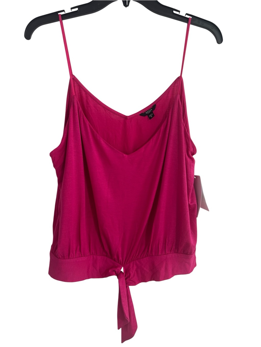 Guess Fuchsia Tie-Front Spaghetti Strap Camisole